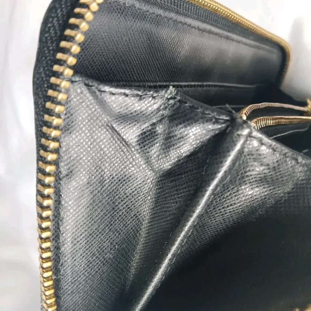 Tory Burch Zip Continental Wallet  Black Leather